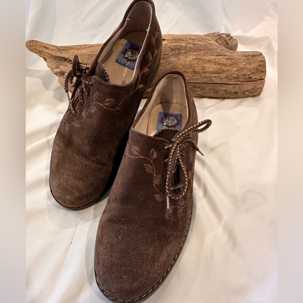 Traditional German Leather Oktoberfest Suede Leather Shoes EU 40 1/2 - Picture 2 of 6